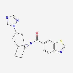 molecular formula C17H17N5OS B2871500 ((1R,5S)-3-(1H-1,2,4-triazol-1-yl)-8-azabicyclo[3.2.1]octan-8-yl)(benzo[d]thiazol-6-yl)methanone CAS No. 2320956-30-5