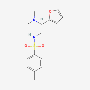 molecular formula C15H20N2O3S B2871509 N-(2-(二甲氨基)-2-(呋喃-2-基)乙基)-4-甲基苯磺酰胺 CAS No. 920260-55-5