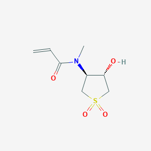 molecular formula C8H13NO4S B2871510 N-[(3S,4S)-4-Hydroxy-1,1-dioxothiolan-3-yl]-N-methylprop-2-enamide CAS No. 2305567-90-0
