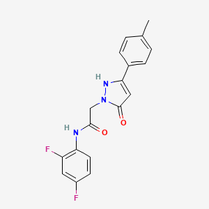 molecular formula C18H15F2N3O2 B2871513 N-(2,4-二氟苯基)-2-(5-氧代-3-(对甲苯基)-2,5-二氢-1H-吡唑-1-基)乙酰胺 CAS No. 1251585-68-8