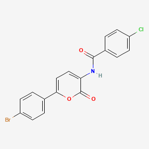 molecular formula C18H11BrClNO3 B2871517 N-[6-(4-溴苯基)-2-氧代-2H-吡喃-3-基]-4-氯苯甲酰胺 CAS No. 478043-22-0