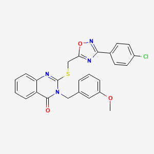 2-(((3-(4-chlorophenyl)-1,2,4-oxadiazol-5-yl)methyl)thio)-3-(3-methoxybenzyl)quinazolin-4(3H)-one