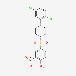 molecular formula C17H17Cl2N3O5S B2871522 1-(2,5-Dichlorophenyl)-4-(4-methoxy-3-nitrobenzenesulfonyl)piperazine CAS No. 2361750-58-3