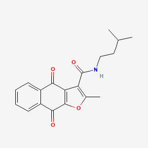 molecular formula C19H19NO4 B2871524 N-isopentyl-2-methyl-4,9-dioxo-4,9-dihydronaphtho[2,3-b]furan-3-carboxamide CAS No. 690640-95-0