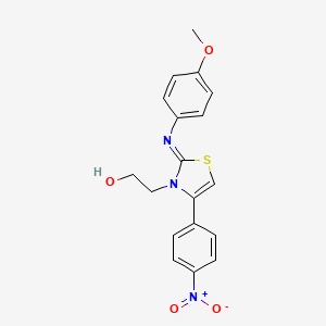 2-[2-(4-Methoxyphenyl)imino-4-(4-nitrophenyl)-1,3-thiazol-3-yl]ethanol