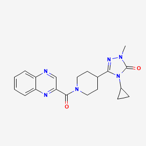 molecular formula C20H22N6O2 B2871527 4-cyclopropyl-1-methyl-3-(1-(quinoxaline-2-carbonyl)piperidin-4-yl)-1H-1,2,4-triazol-5(4H)-one CAS No. 1797584-27-0