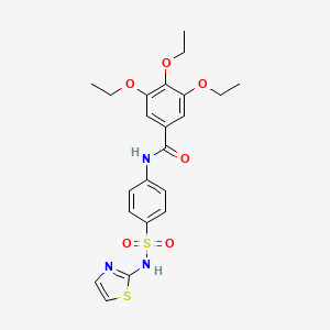 molecular formula C22H25N3O6S2 B2871528 3,4,5-Triethoxy-N-[4-(thiazol-2-ylsulfamoyl)-phenyl]-benzamide CAS No. 442152-07-0