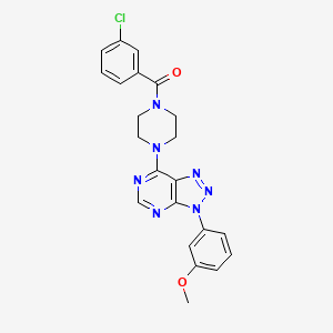 molecular formula C22H20ClN7O2 B2871529 (3-chlorophenyl)(4-(3-(3-methoxyphenyl)-3H-[1,2,3]triazolo[4,5-d]pyrimidin-7-yl)piperazin-1-yl)methanone CAS No. 920205-53-4