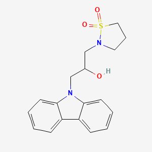molecular formula C18H20N2O3S B2871533 2-(3-(9H-咔唑-9-基)-2-羟基丙基)异噻唑烷-1,1-二氧化物 CAS No. 1487498-37-2