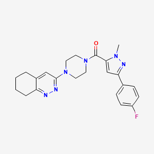molecular formula C23H25FN6O B2871540 (3-(4-氟苯基)-1-甲基-1H-吡唑-5-基)(4-(5,6,7,8-四氢苯并环辛-3-基)哌嗪-1-基)甲苯酮 CAS No. 2034321-12-3