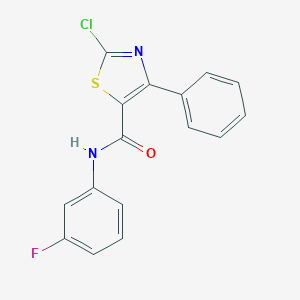 molecular formula C16H10ClFN2OS B287155 2-chloro-N-(3-fluorophenyl)-4-phenyl-1,3-thiazole-5-carboxamide 