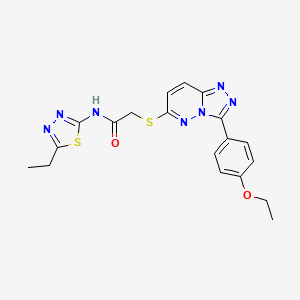 molecular formula C19H19N7O2S2 B2871560 2-((3-(4-ethoxyphenyl)-[1,2,4]triazolo[4,3-b]pyridazin-6-yl)thio)-N-(5-ethyl-1,3,4-thiadiazol-2-yl)acetamide CAS No. 852437-01-5