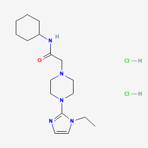 molecular formula C17H31Cl2N5O B2871564 N-cyclohexyl-2-(4-(1-ethyl-1H-imidazol-2-yl)piperazin-1-yl)acetamide dihydrochloride CAS No. 1323535-06-3