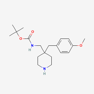 molecular formula C19H30N2O3 B2871568 叔丁基[4-(4-甲氧基苄基)哌啶-4-基]甲基氨基甲酸酯 CAS No. 1779130-16-3