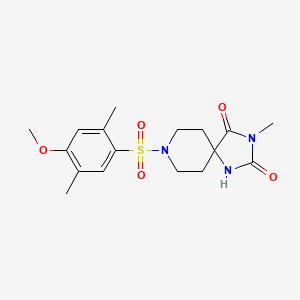 molecular formula C17H23N3O5S B2871574 8-((4-Methoxy-2,5-dimethylphenyl)sulfonyl)-3-methyl-1,3,8-triazaspiro[4.5]decane-2,4-dione CAS No. 1021089-61-1