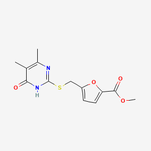 Methyl 5-(((4,5-dimethyl-6-oxo-1,6-dihydropyrimidin-2-yl)thio)methyl)furan-2-carboxylate