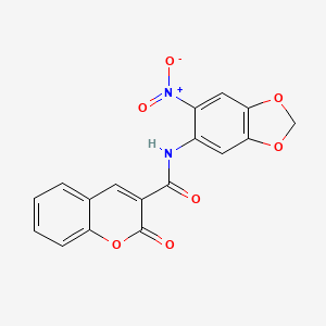 molecular formula C17H10N2O7 B2871577 N-(6-nitro-1,3-benzodioxol-5-yl)-2-oxochromene-3-carboxamide CAS No. 833445-57-1