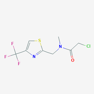 molecular formula C8H8ClF3N2OS B2871582 2-Chloro-N-methyl-N-[[4-(trifluoromethyl)-1,3-thiazol-2-yl]methyl]acetamide CAS No. 2411259-76-0
