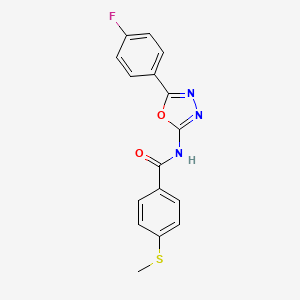 molecular formula C16H12FN3O2S B2871586 N-[5-(4-fluorophenyl)-1,3,4-oxadiazol-2-yl]-4-methylsulfanylbenzamide CAS No. 896357-70-3