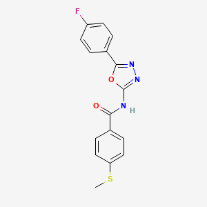 molecular formula C16H12FN3O2S B2871586 N-[5-(4-氟苯基)-1,3,4-恶二唑-2-基]-4-甲硫基苯甲酰胺 CAS No. 896357-70-3