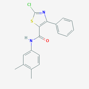 molecular formula C18H15ClN2OS B287159 2-chloro-N-(3,4-dimethylphenyl)-4-phenyl-1,3-thiazole-5-carboxamide 
