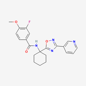 3-fluoro-4-methoxy-N-[1-(3-pyridin-3-yl-1,2,4-oxadiazol-5-yl)cyclohexyl]benzamide