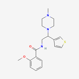 molecular formula C19H25N3O2S B2871596 2-甲氧基-N-(2-(4-甲基哌嗪-1-基)-2-(噻吩-3-基)乙基)苯甲酰胺 CAS No. 946271-68-7