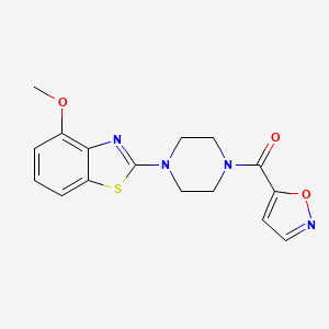 molecular formula C16H16N4O3S B2871599 Isoxazol-5-yl(4-(4-methoxybenzo[d]thiazol-2-yl)piperazin-1-yl)methanone CAS No. 941957-79-5