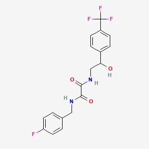 molecular formula C18H16F4N2O3 B2871607 N1-(4-氟苄基)-N2-(2-羟基-2-(4-(三氟甲基)苯基)乙基)草酰胺 CAS No. 1351641-79-6