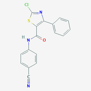 molecular formula C17H10ClN3OS B287161 2-chloro-N-(4-cyanophenyl)-4-phenyl-1,3-thiazole-5-carboxamide 