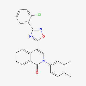 molecular formula C25H18ClN3O2 B2871612 4-(3-(2-chlorophenyl)-1,2,4-oxadiazol-5-yl)-2-(3,4-dimethylphenyl)isoquinolin-1(2H)-one CAS No. 1358189-18-0