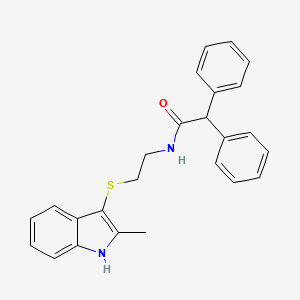 N-(2-((2-methyl-1H-indol-3-yl)thio)ethyl)-2,2-diphenylacetamide
