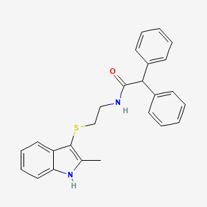 molecular formula C25H24N2OS B2871613 N-(2-((2-甲基-1H-吲哚-3-基)硫代)乙基)-2,2-二苯基乙酰胺 CAS No. 919705-44-5