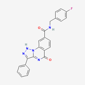 molecular formula C23H16FN5O2 B2871614 N-(4-fluorobenzyl)-5-oxo-3-phenyl-4,5-dihydro[1,2,3]triazolo[1,5-a]quinazoline-8-carboxamide CAS No. 1031552-80-3