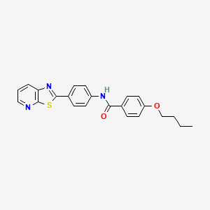 molecular formula C23H21N3O2S B2871617 4-butoxy-N-(4-(thiazolo[5,4-b]pyridin-2-yl)phenyl)benzamide CAS No. 863588-54-9