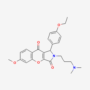 molecular formula C25H28N2O5 B2871618 2-(3-(Dimethylamino)propyl)-1-(4-ethoxyphenyl)-6-methoxy-1,2-dihydrochromeno[2,3-c]pyrrole-3,9-dione CAS No. 886163-39-9