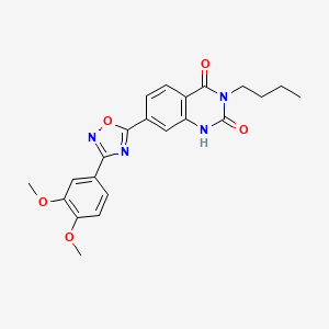 molecular formula C22H22N4O5 B2871622 3-butyl-7-(3-(3,4-dimethoxyphenyl)-1,2,4-oxadiazol-5-yl)quinazoline-2,4(1H,3H)-dione CAS No. 1260993-10-9