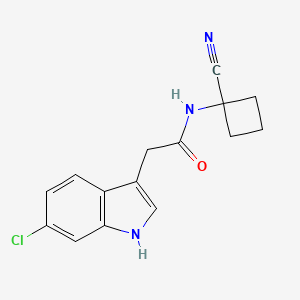 molecular formula C15H14ClN3O B2871626 2-(6-chloro-1H-indol-3-yl)-N-(1-cyanocyclobutyl)acetamide CAS No. 1311472-52-2
