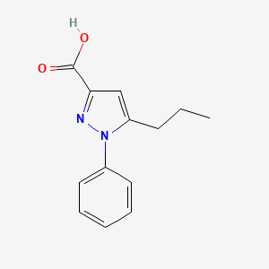 molecular formula C13H14N2O2 B2871629 1-Phenyl-5-propylpyrazole-3-carboxylic acid CAS No. 1071694-80-8
