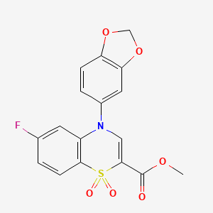 methyl 4-(1,3-benzodioxol-5-yl)-6-fluoro-4H-1,4-benzothiazine-2-carboxylate 1,1-dioxide