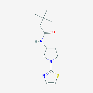 molecular formula C13H21N3OS B2871634 3,3-二甲基-N-(1-(噻唑-2-基)吡咯烷-3-基)丁酰胺 CAS No. 1797320-56-9