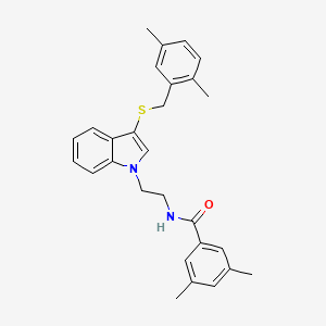 N-(2-(3-((2,5-dimethylbenzyl)thio)-1H-indol-1-yl)ethyl)-3,5-dimethylbenzamide