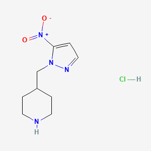 molecular formula C9H15ClN4O2 B2871642 4-[(5-Nitropyrazol-1-yl)methyl]piperidine;hydrochloride CAS No. 2503202-87-5