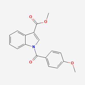 molecular formula C18H15NO4 B2871643 1-(4-Methoxy-benzoyl)-1H-indole-3-carboxylic acid methyl ester CAS No. 189006-31-3