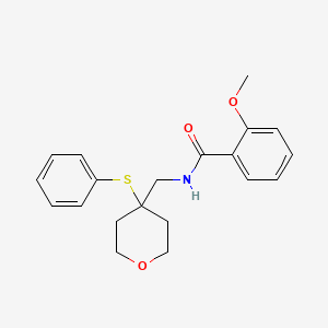 2-methoxy-N-((4-(phenylthio)tetrahydro-2H-pyran-4-yl)methyl)benzamide