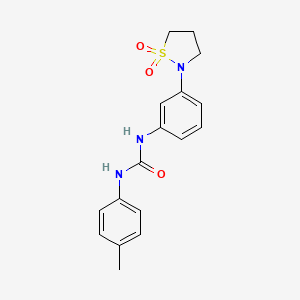 molecular formula C17H19N3O3S B2871660 1-(3-(1,1-二氧化异噻唑烷-2-基)苯基)-3-(对甲基苯基)脲 CAS No. 1203039-33-1