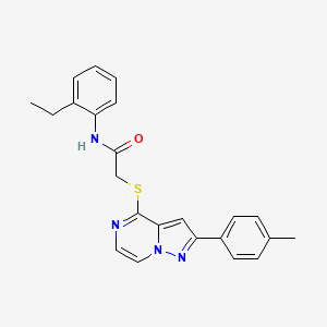 molecular formula C23H22N4OS B2871663 N-(2-ethylphenyl)-2-{[2-(4-methylphenyl)pyrazolo[1,5-a]pyrazin-4-yl]thio}acetamide CAS No. 1021208-07-0