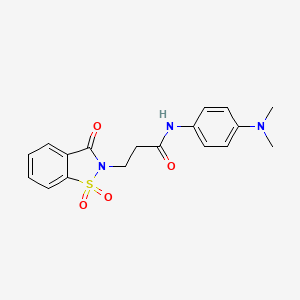 N-(4-(dimethylamino)phenyl)-3-(1,1-dioxido-3-oxobenzo[d]isothiazol-2(3H)-yl)propanamide