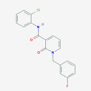 molecular formula C19H14ClFN2O2 B2871665 N-(2-chlorophenyl)-1-(3-fluorobenzyl)-2-oxo-1,2-dihydropyridine-3-carboxamide CAS No. 946245-77-8