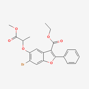 Ethyl 6-bromo-5-((1-methoxy-1-oxopropan-2-yl)oxy)-2-phenylbenzofuran-3-carboxylate
